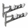 A pair of heavy duty gray double curtain rod brackets for wall mounting, designed to fit 1 to 1.2 inch rods.