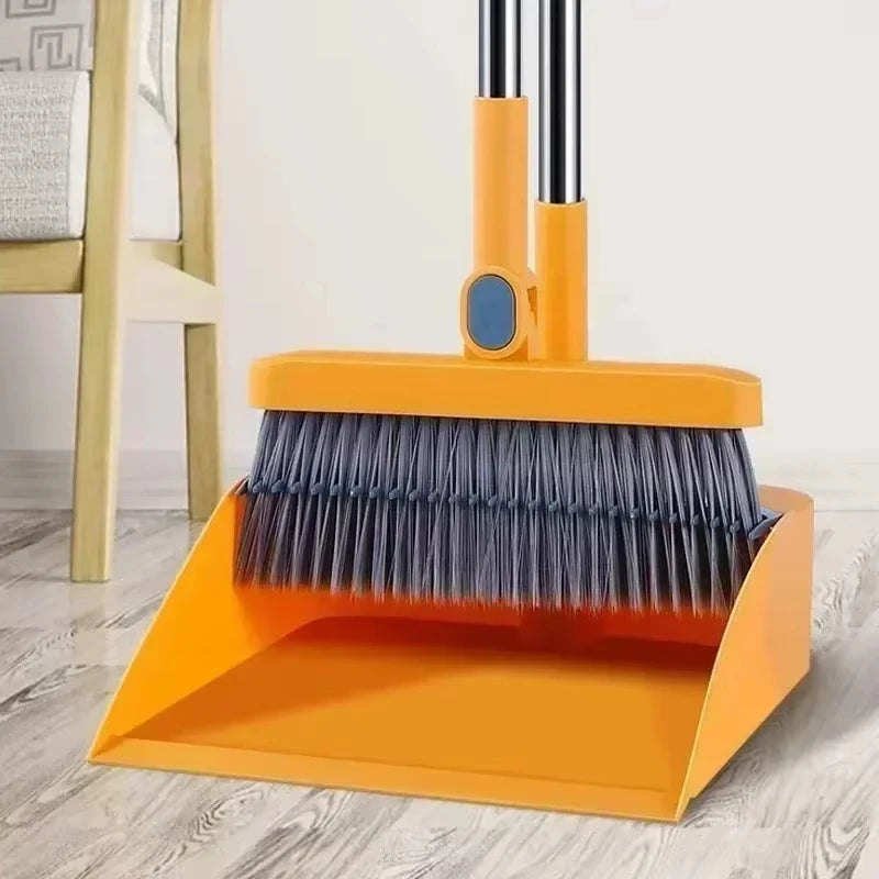 Long-Handle Broom and Dustpan Set