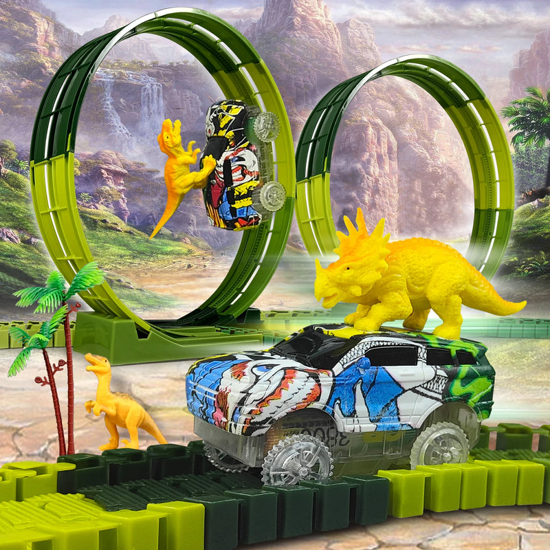 Climbing Dinosaur Car with Flexible Race Track