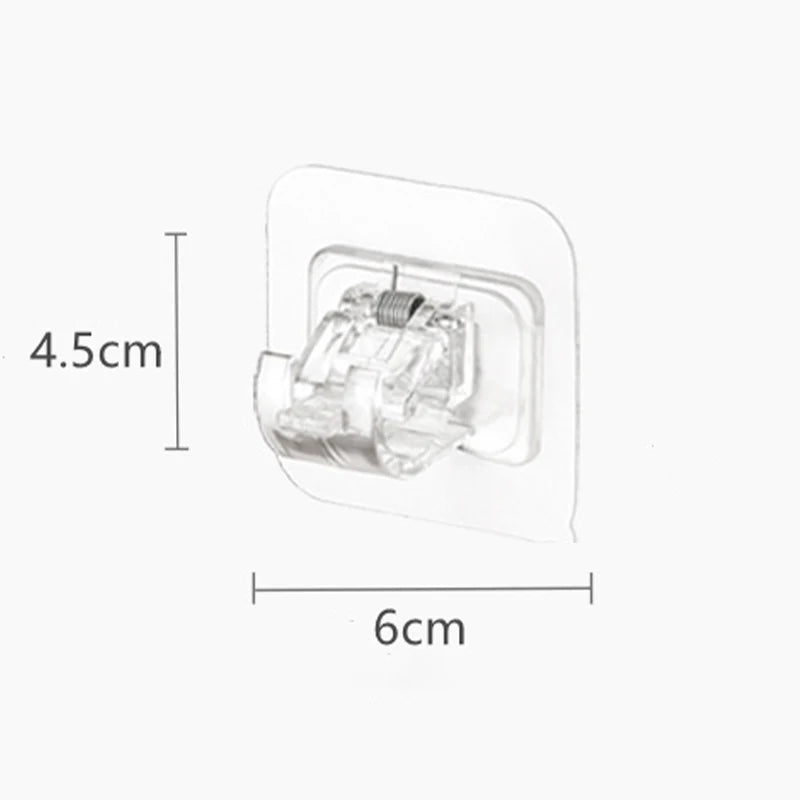 Self-Adhesive Curtain Rod Holders - No-Drilling Clamp Hooks