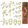Moon-Shaped Stainless Steel Flatback Earrings