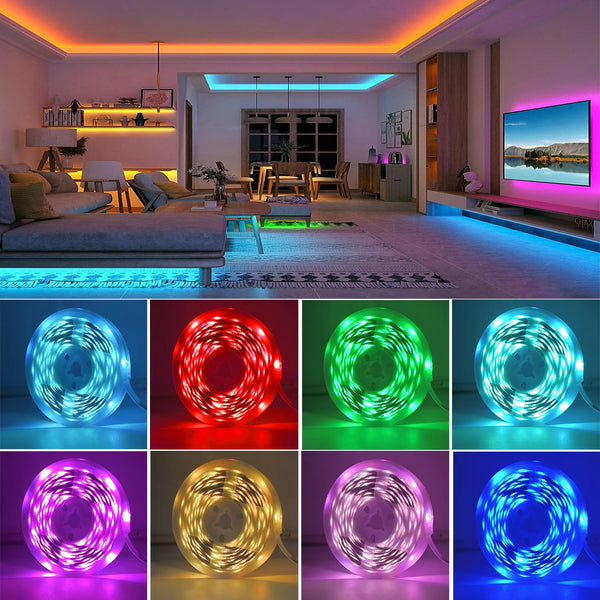شريط إضاءة LED RGB يعمل بـ USB مع تحكم عبر التطبيق