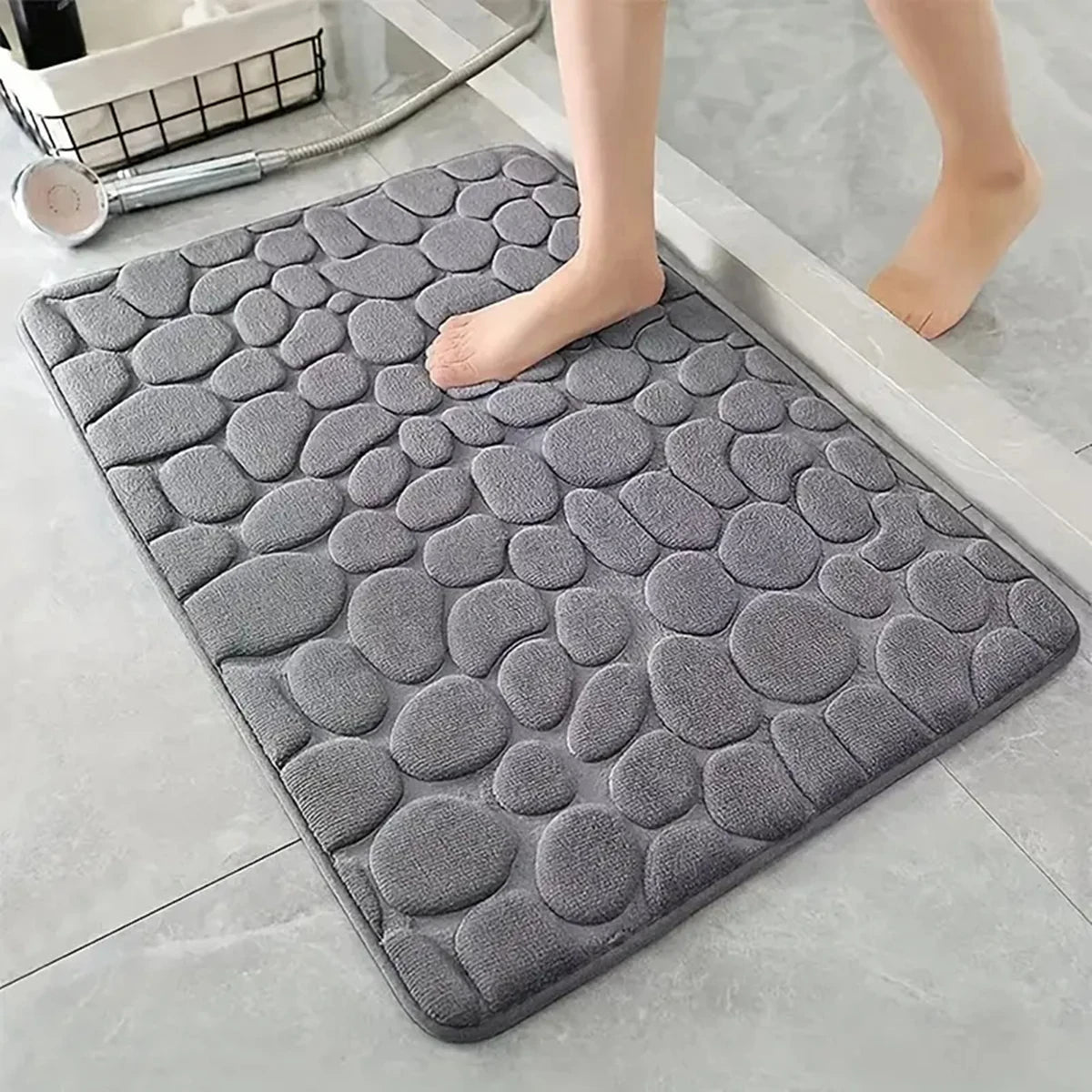 3D Cobblestone Non-Slip Bathroom Mat
