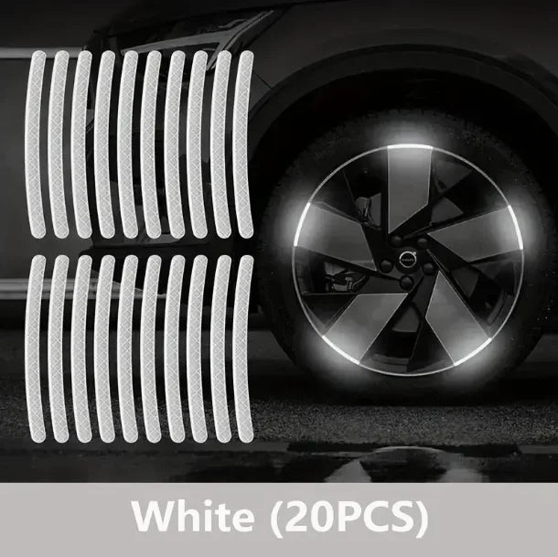 Reflective Wheel Hub Stickers – 20-Piece Set for Enhanced Visibility