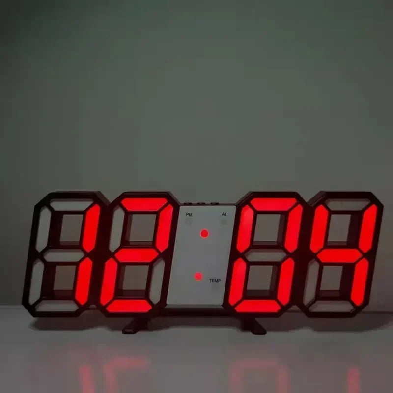 3D LED Digital Alarm Clock with Calendar and Temperature Display