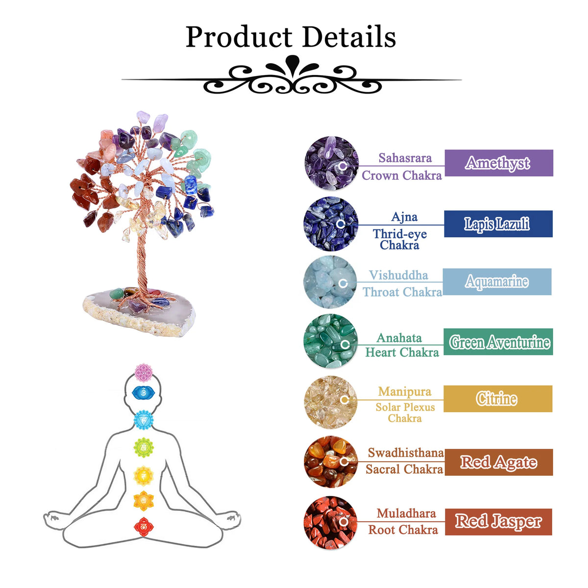 Amethyst Crystal Tree of Life on Natural Agate Slice Base