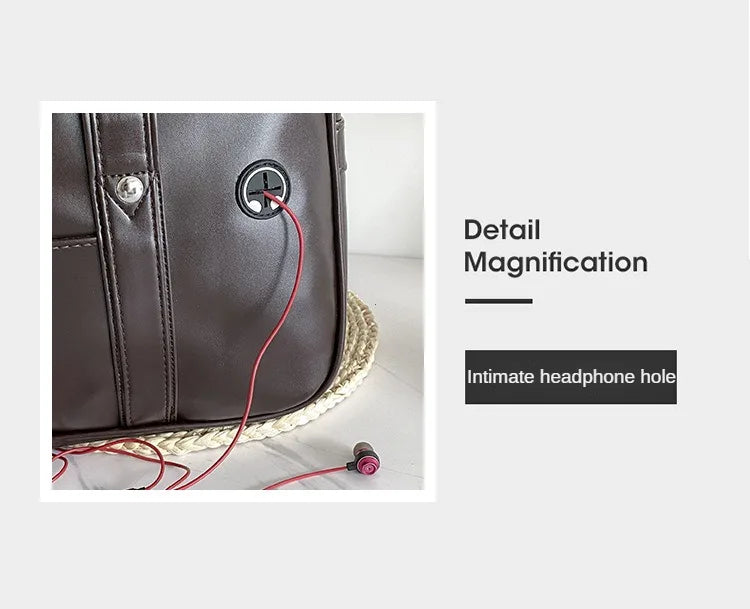 Japanese Preppy PU Leather Shoulder Bag