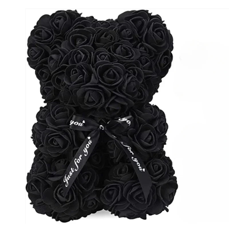Eternal Rose Teddy Bear Gift for Mom, Valentine's Day & Home Décor