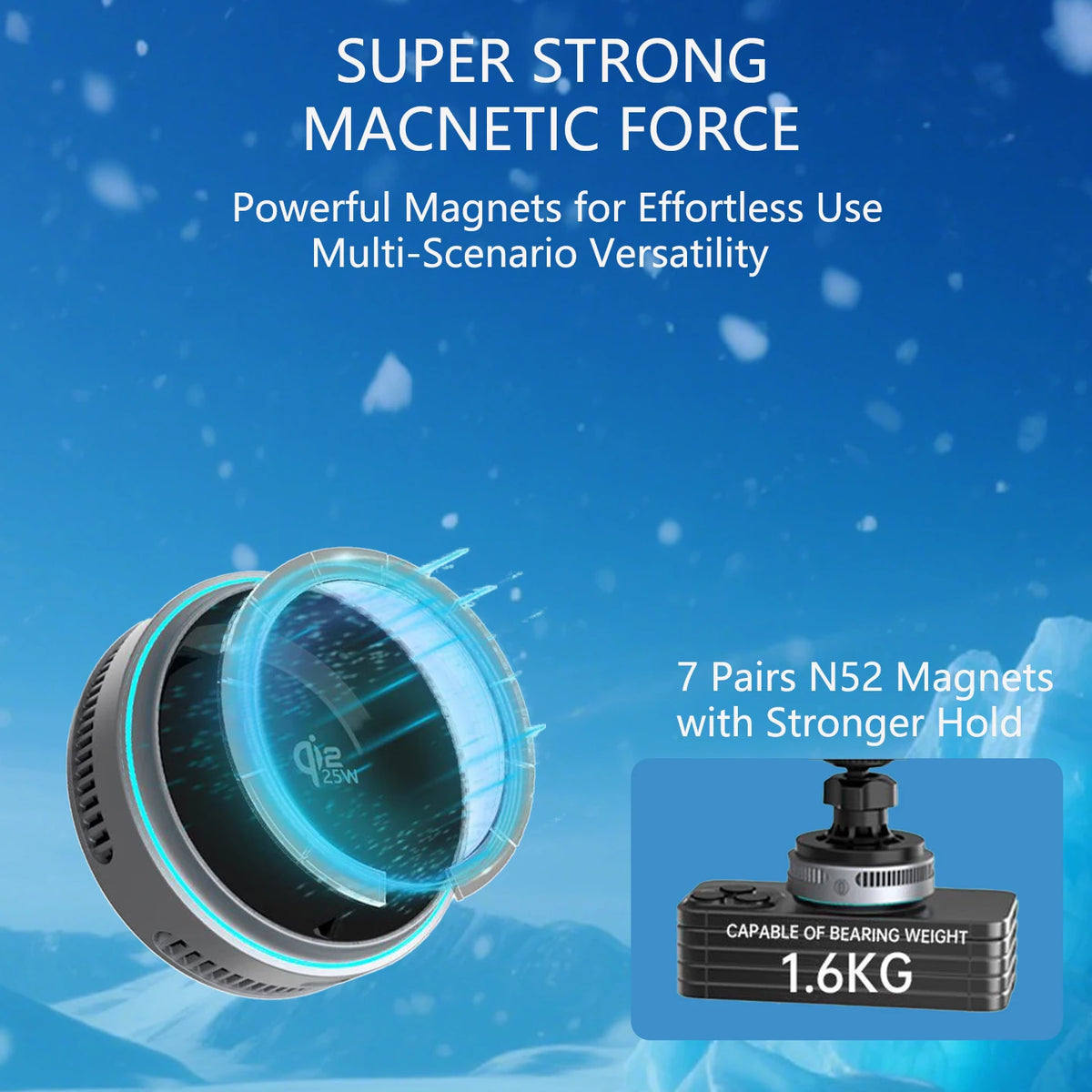 Magnetic Wireless Charger with Semiconductor Cooling and RGB Lights