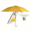 A yellow UV-blocking phone sunshade with an adjustable suction cup stand is shown above a smartphone.