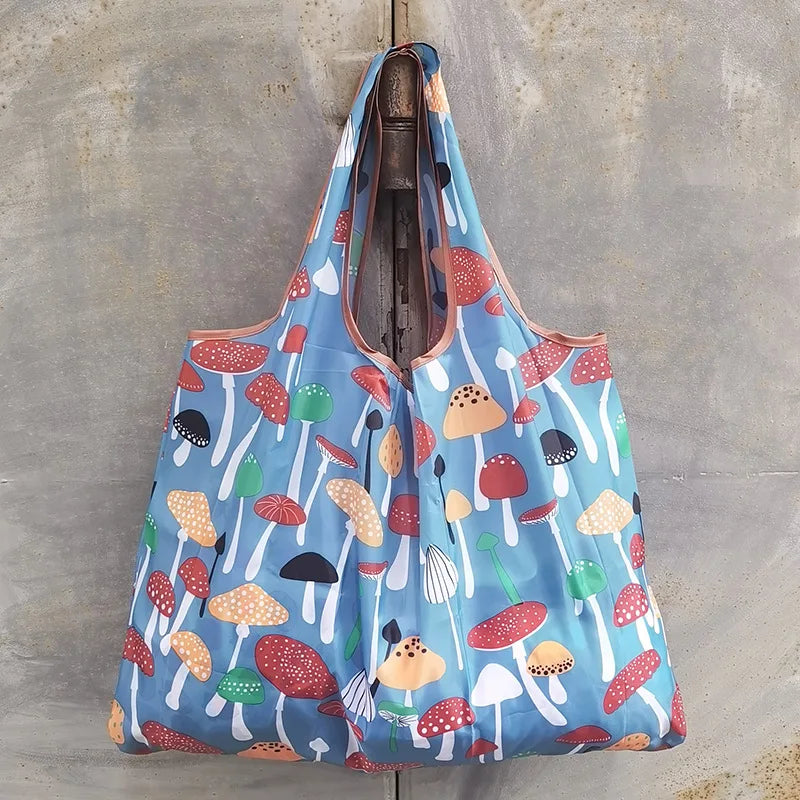 Foldable Eco-Friendly Shopping Bag with Cartoon Print