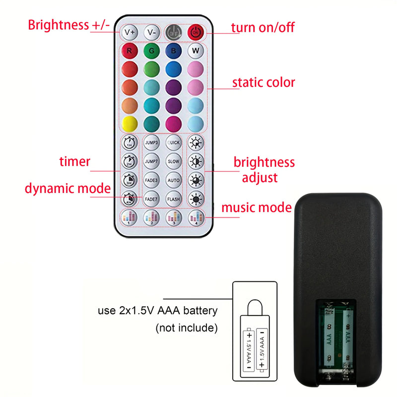 USB-Powered RGB LED Strip Lights with Music Sync & App Control