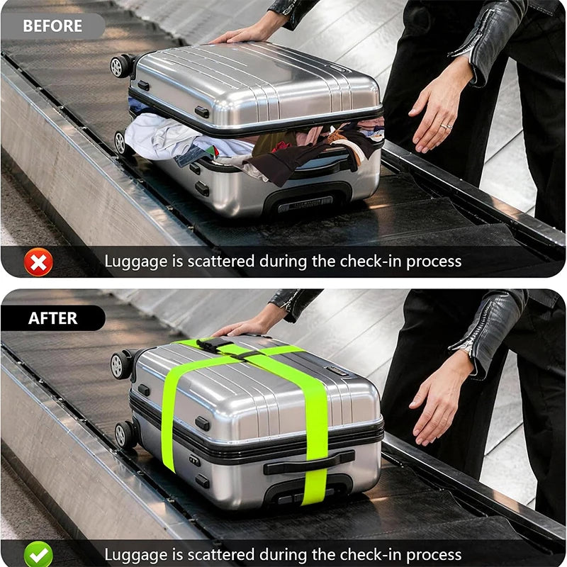 Secure Adjustable Luggage Strap with Combination Lock