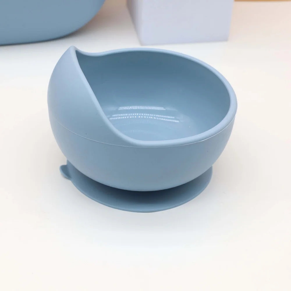 Complete Silicone Baby Tableware Set with Suction Plate and Utensils