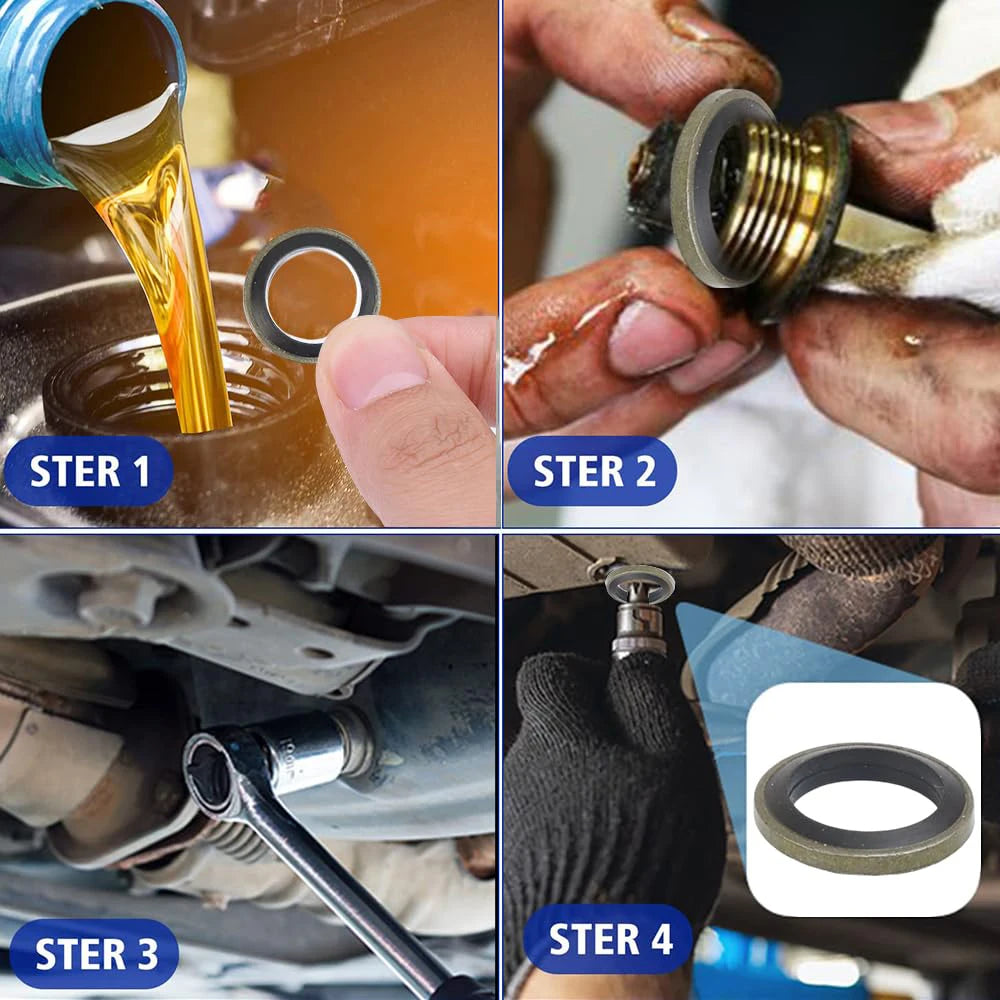 Vier Schritte zur Installation eines universellen Öl-Entnahmeflasenset für das Auto.