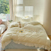Pink Checkered Lace Duvet Cover Set (3 Pieces)