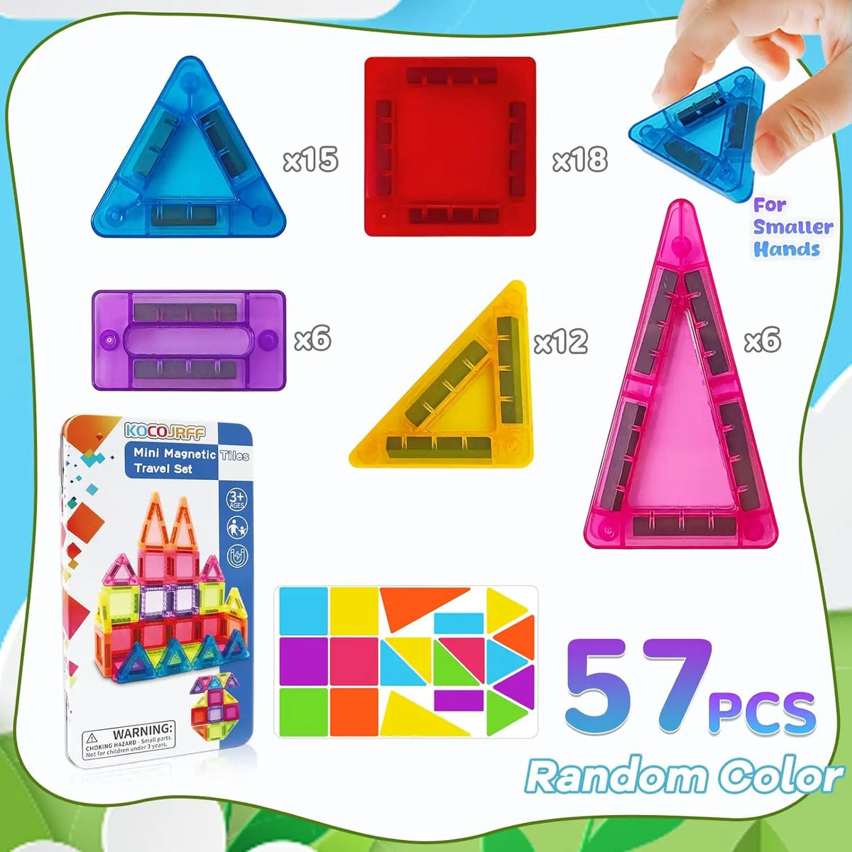 Magnetic Building Blocks with Storage Box – Portable STEM Toy Set