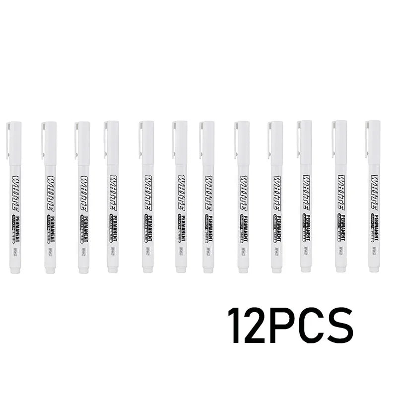 Waterproof White Paint Marker Pen – Permanent, 1mm Fine Tip
