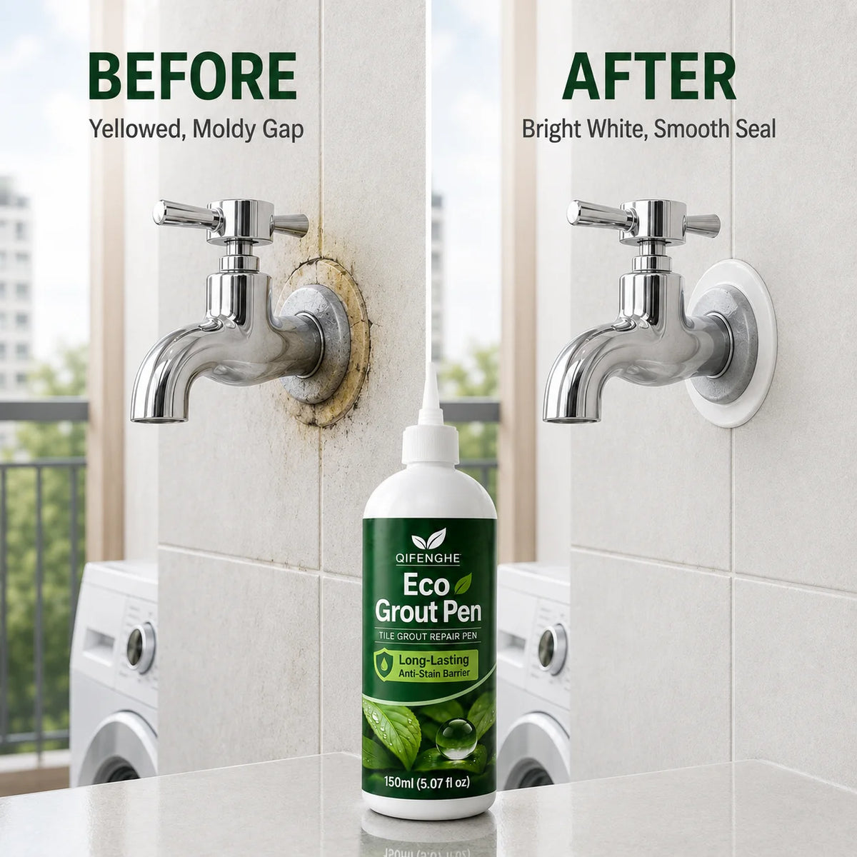 Quick-Dry Tile Grout Pen with Anti-Mildew Sealant