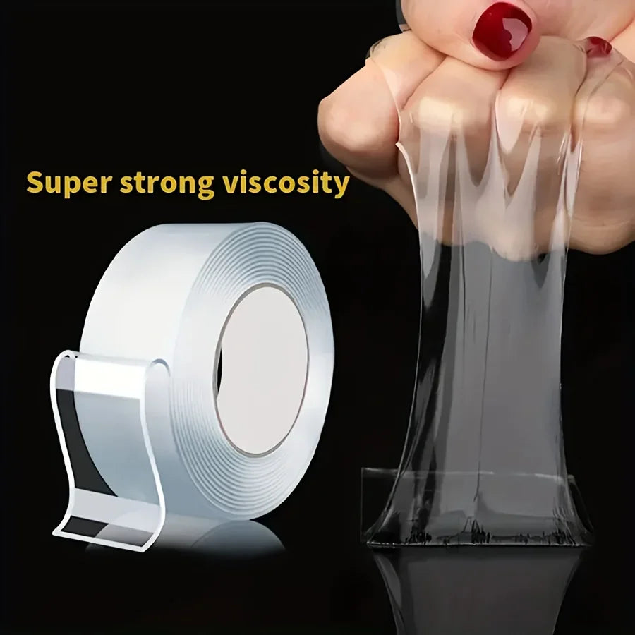 Transparent Nano Double-Sided Tape – Strong, Reusable & Waterproof