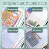 Un juego de bolsas de malla con cremallera para guardar libros de texto, papeles de oficina y facturas.