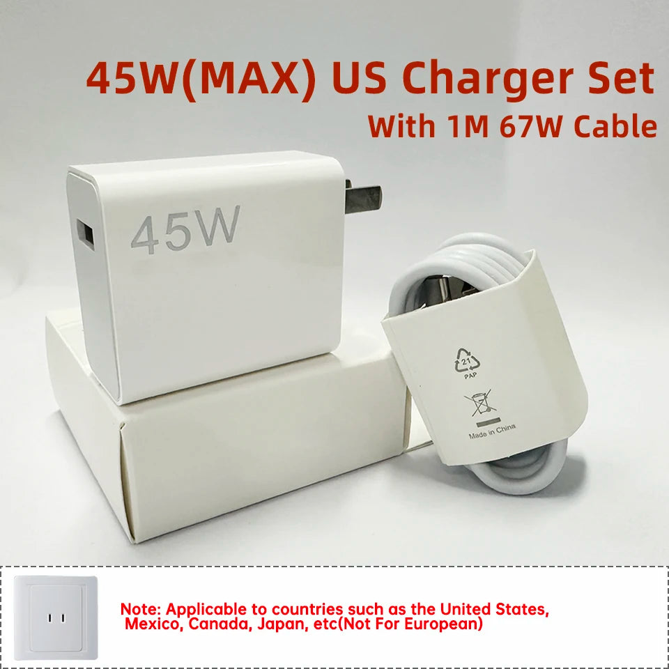 Xiaomi 45W Turbo Fast Charger with USB-C Cable