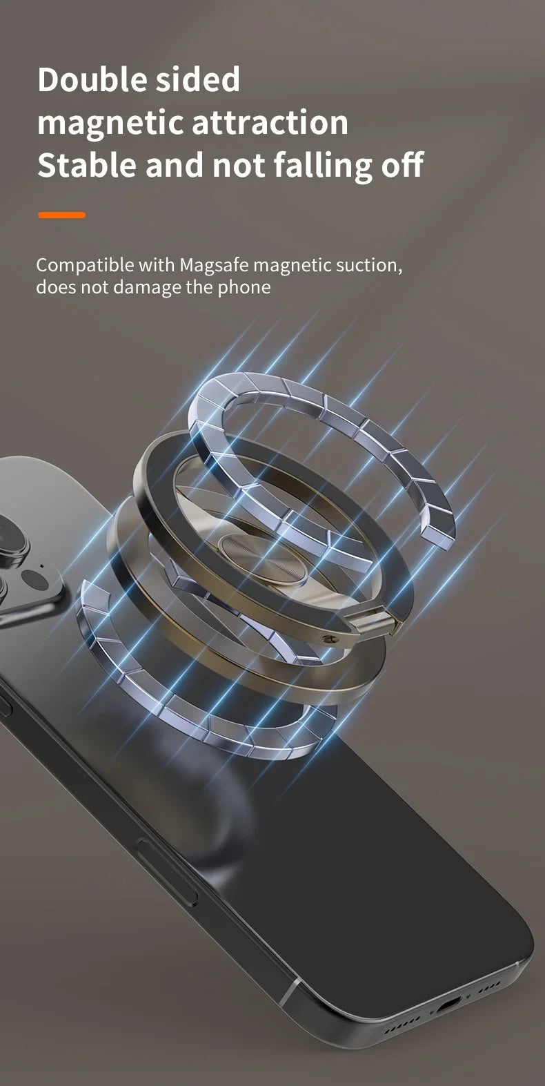 Foldable Magnetic Phone Stand with 360° Rotation