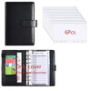 A6 PU Leather Budget Binder with Cash Envelope Organizer