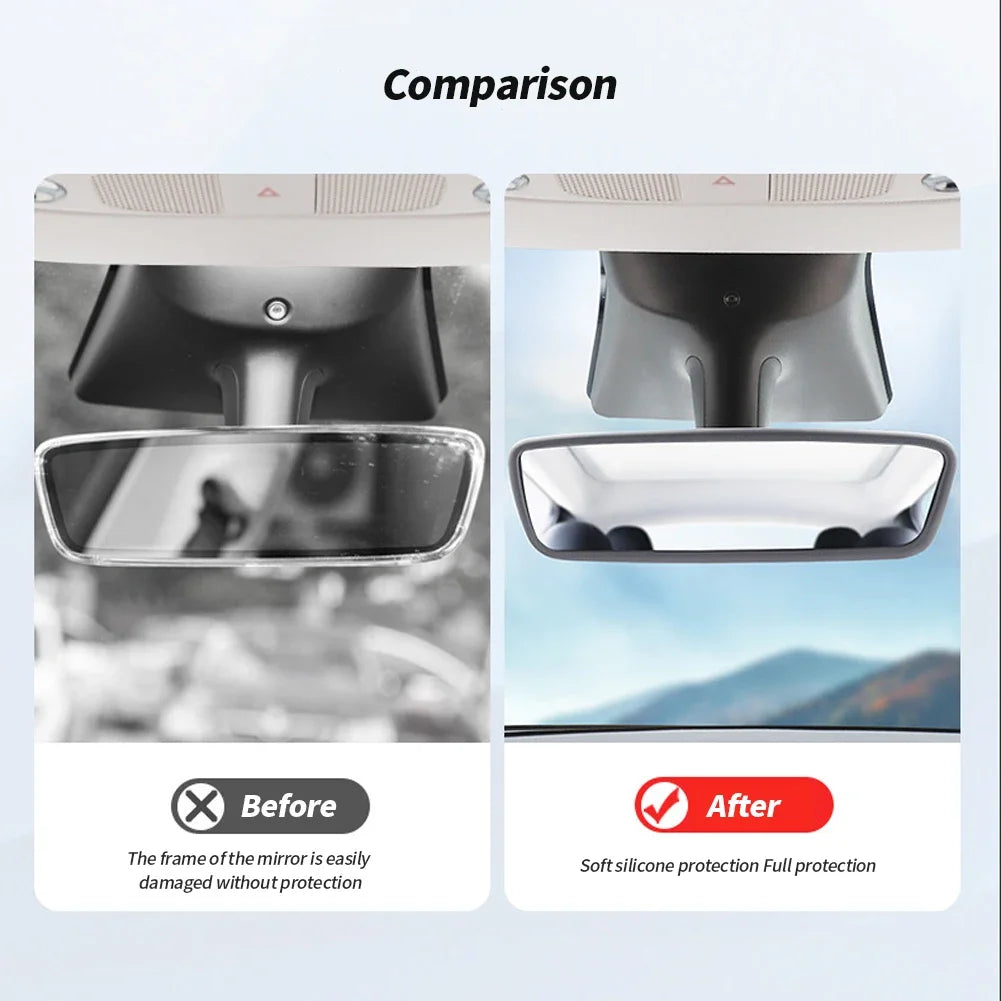 Silicone Rearview Mirror Edge Protector for Tesla Model 3 and Y