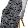 Black Bat Print Flannel Blanket