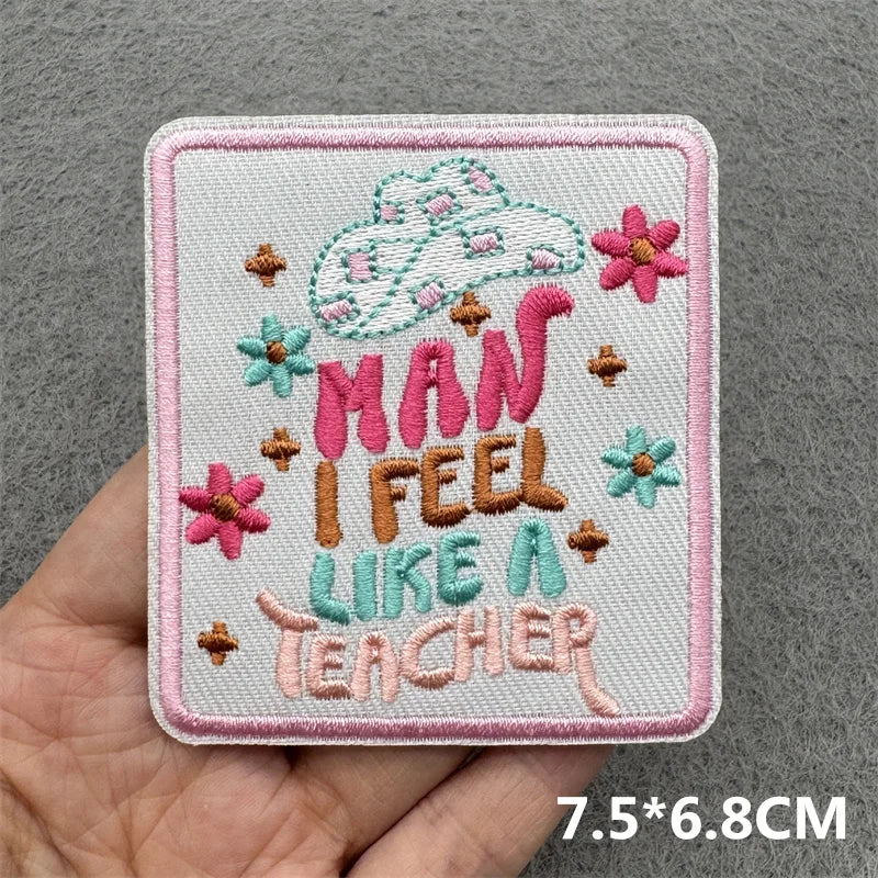Pink Embroidered Iron-On Letter Patches for Clothing & Accessories