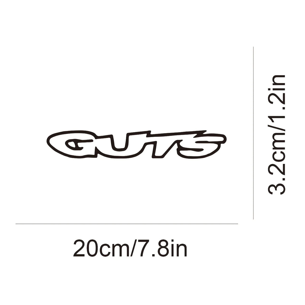 GUTS Text Vinyl Decal – Waterproof Car & Laptop Sticker