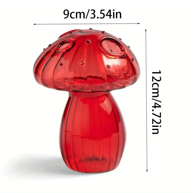 Colorful Glass Mushroom Vase for Hydroponic Plants
