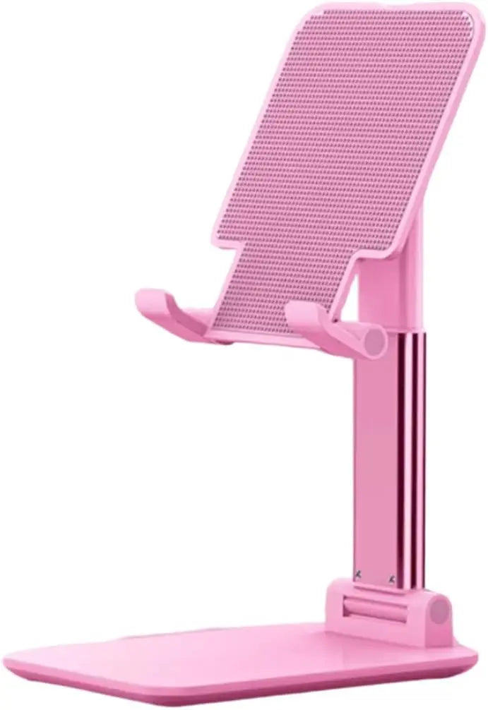 Pink Foldable Phone & Tablet Stand with Adjustable Viewing Angle