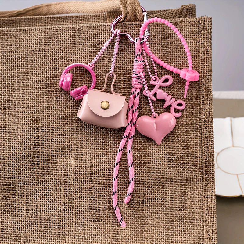 Handwoven Leather Rope Keychain with Letter Charm
