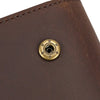 Vintage Leather Bifold Wallet with Metal Chain