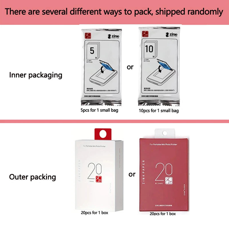 Adhesive-Backed Photo Paper for HP Sprocket & ZINK Printers (2x3")