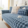 Plush Rabbit-Feel Sofa Cover with Anti-Slip Backing