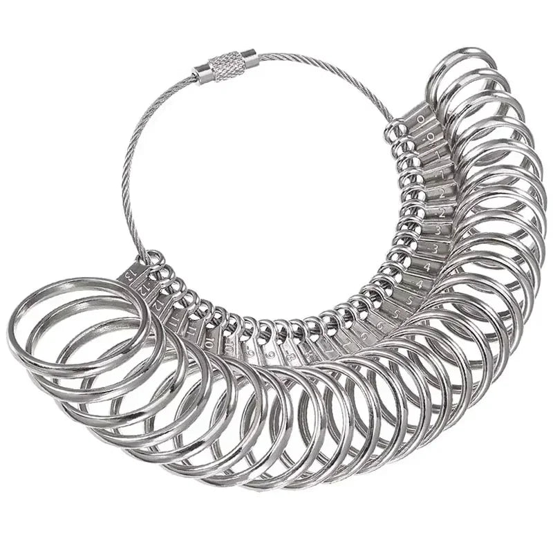 Stainless Steel Ring Sizer Gauge for Accurate Finger Measurement