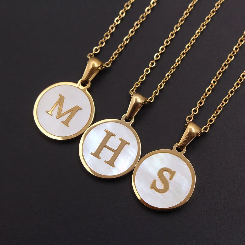 Gold-Plated Initial Pendant Necklace