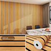 Vertical wood grain grille wall sticker in golden silk chrysanthemum wood texture