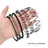 Schwarze Metal-Elastik-Headbänder mit gewellten Designs auf einer Hand