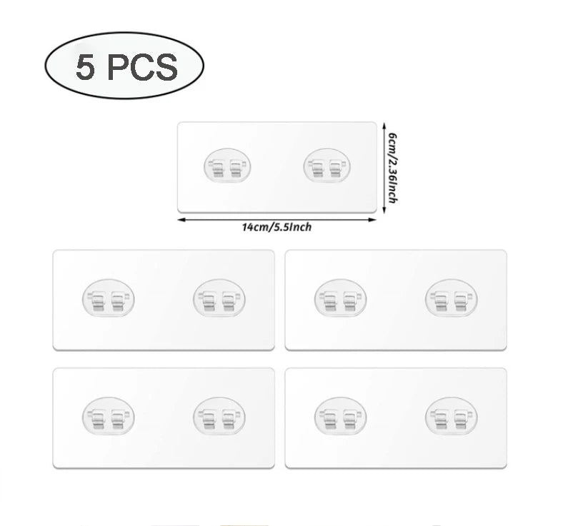 Clear Self-Adhesive Hooks (2-Pack)