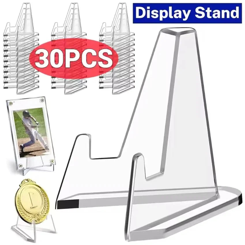 Clear Acrylic Triangle Display Stands for Cards and Small Items
