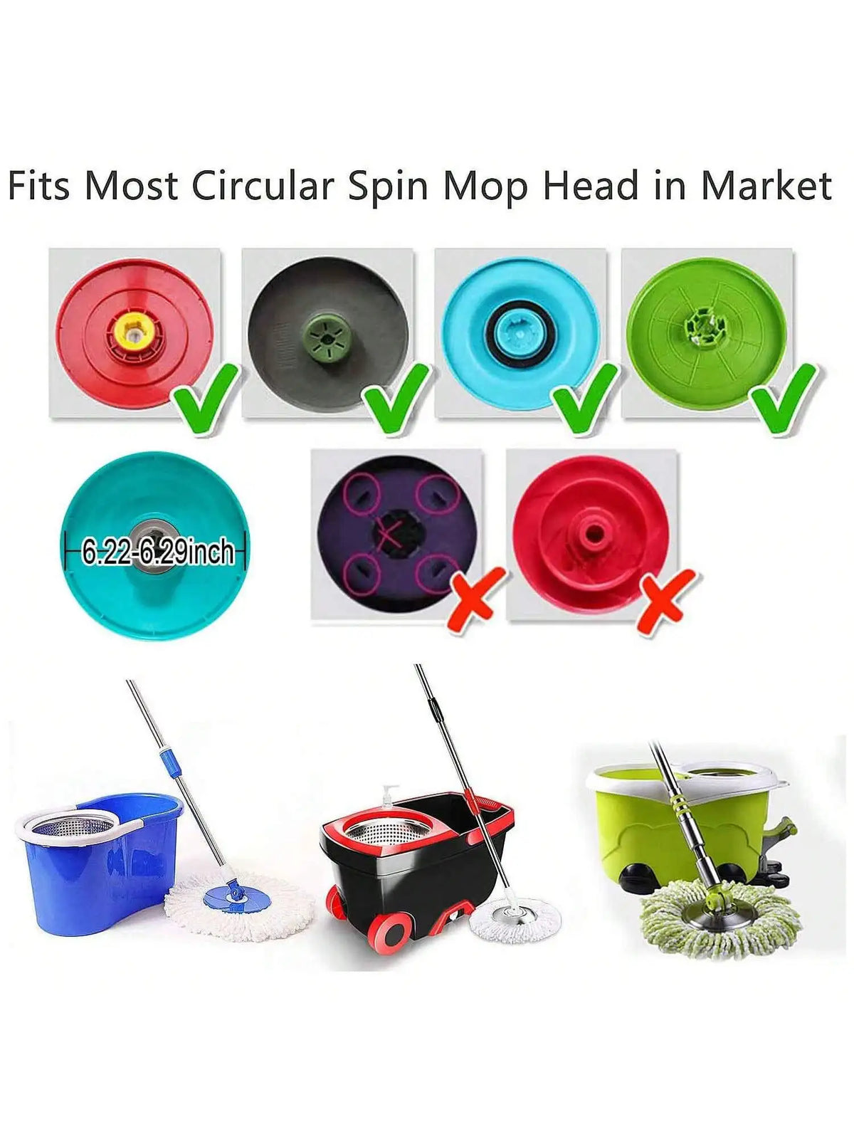 Replacement Microfiber Spin Mop Heads - Universal Fit