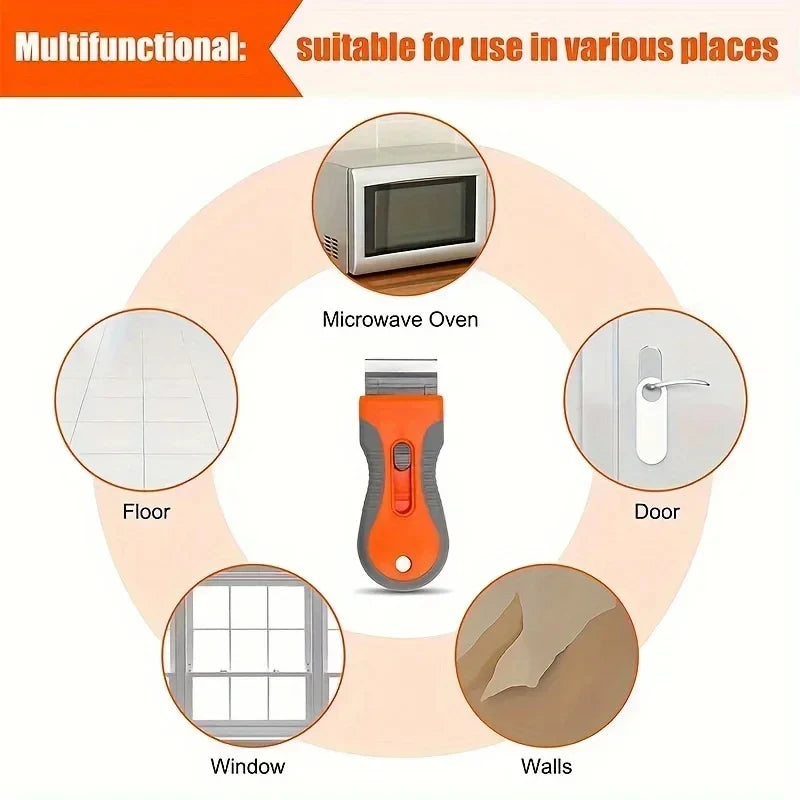 A set of multifunctional tools including a microwave oven, scraper tool, door, window, and wall cleaning attachments.