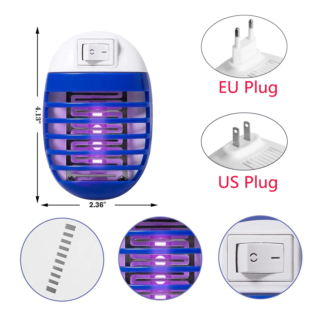 Plug-In LED Mosquito Killer Lamp - Chemical-Free Insect Trap