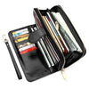 Waxed Leather Long Wallet with Wrist Strap