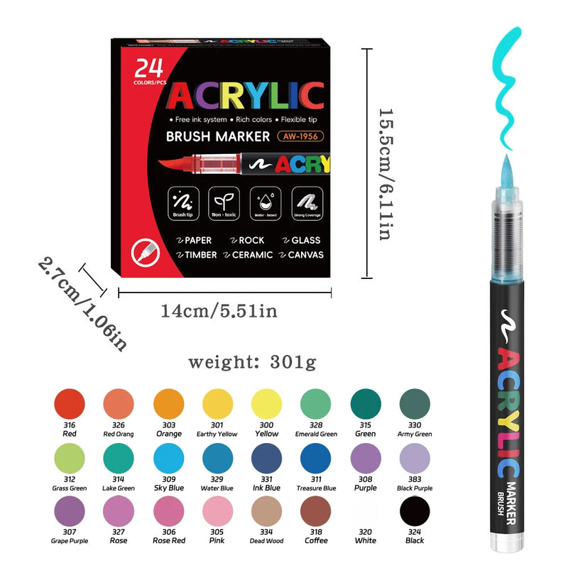 168-Color Acrylic Paint Marker Set