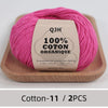 100% Organic Cotton Yarn for Knitting and Crocheting (2-Pack)